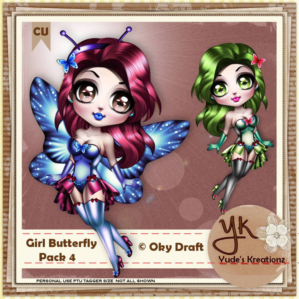 Girl Butterfly CU Pack#4